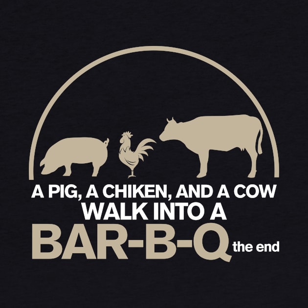 A Pig A Chicken And A Cow Walk Into A Bar-B-Q Funny Barbecue by GDLife